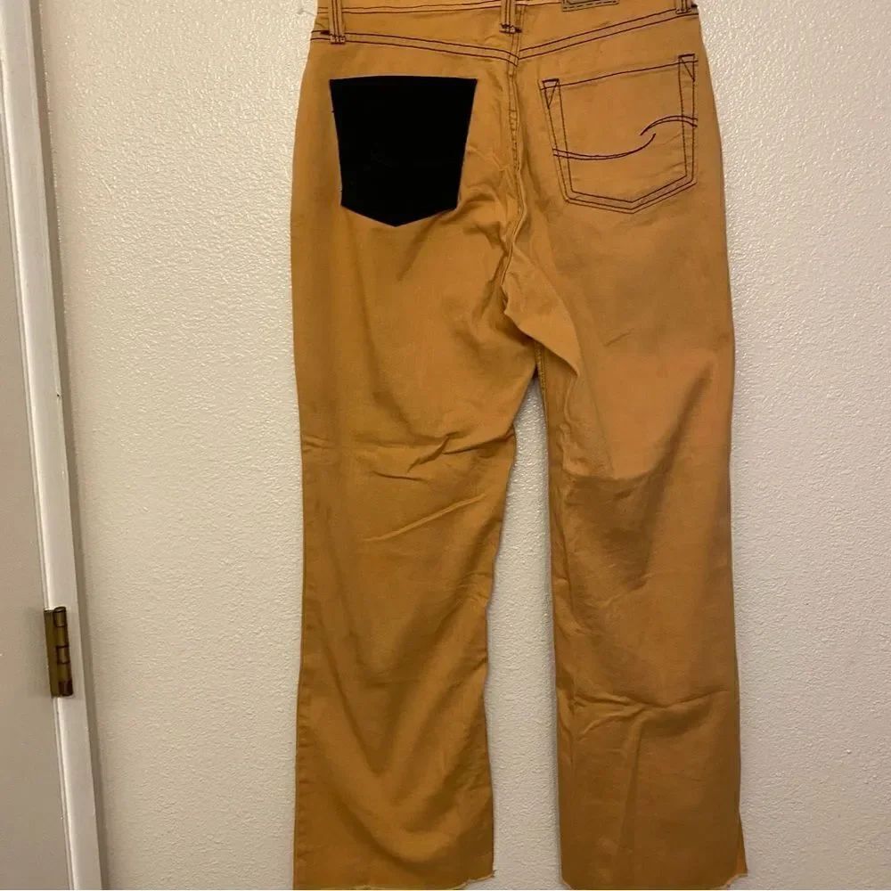 Levis woman’s tan camel up cycled black picked wide leg denim jeans-8 medium